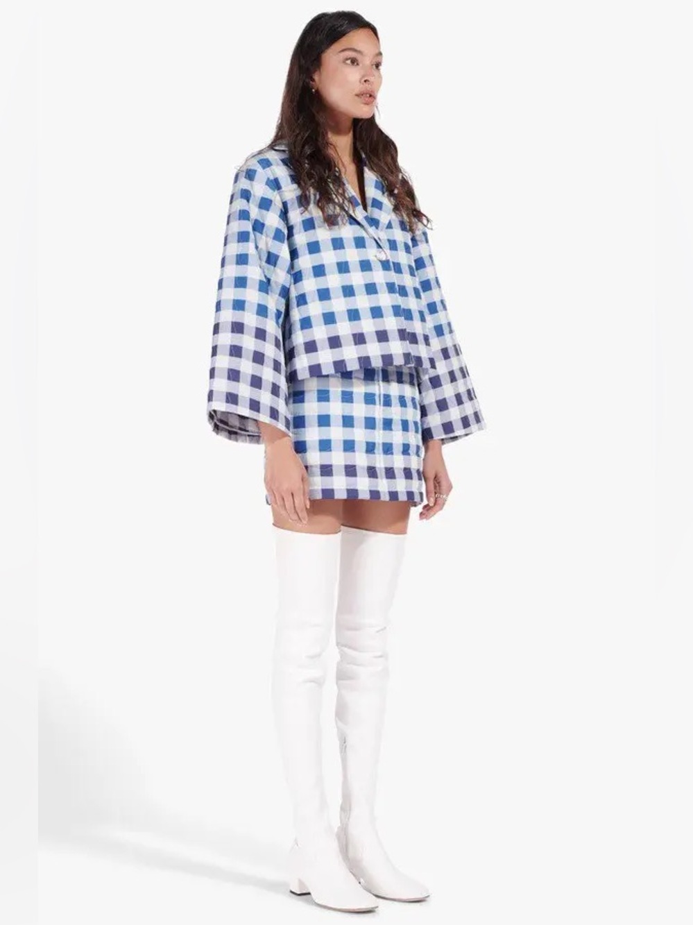 NWT STAUD Pinot Skirt in Blue Ombré